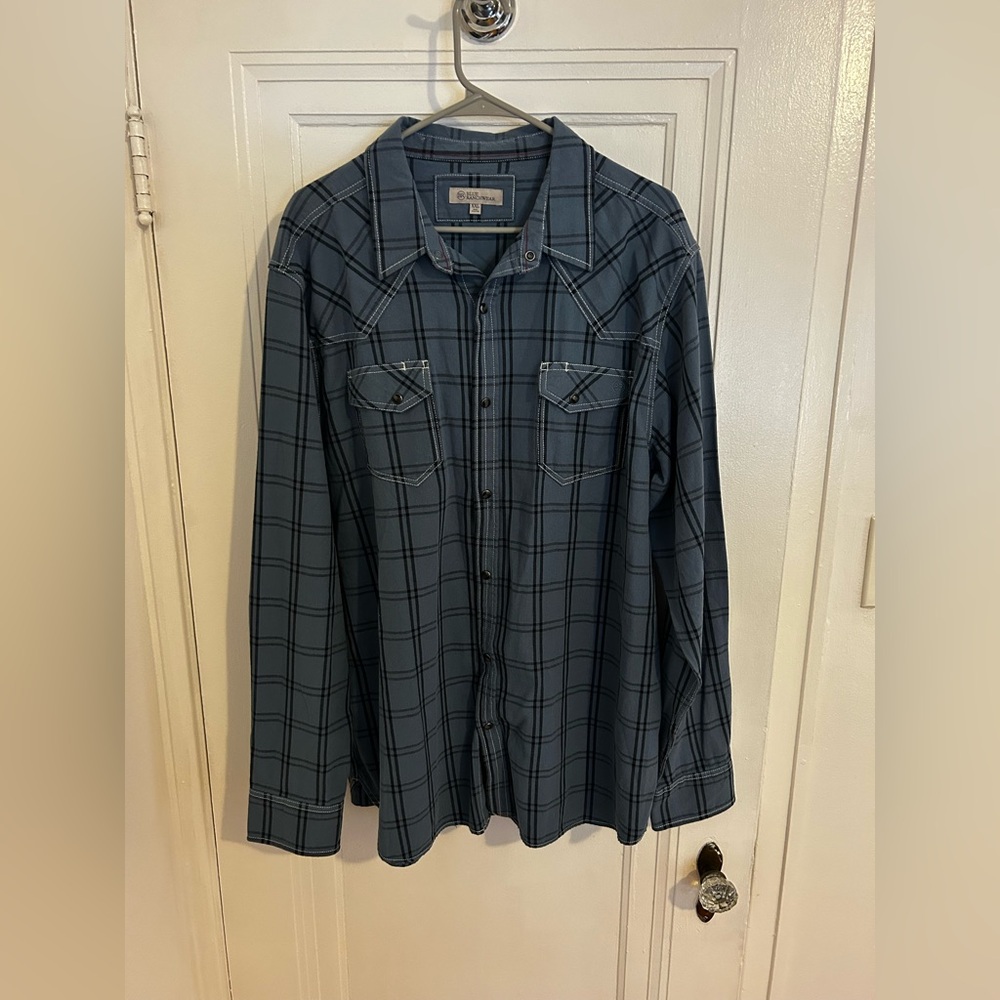 Brand New Blue Ranchwear Pearl Snap